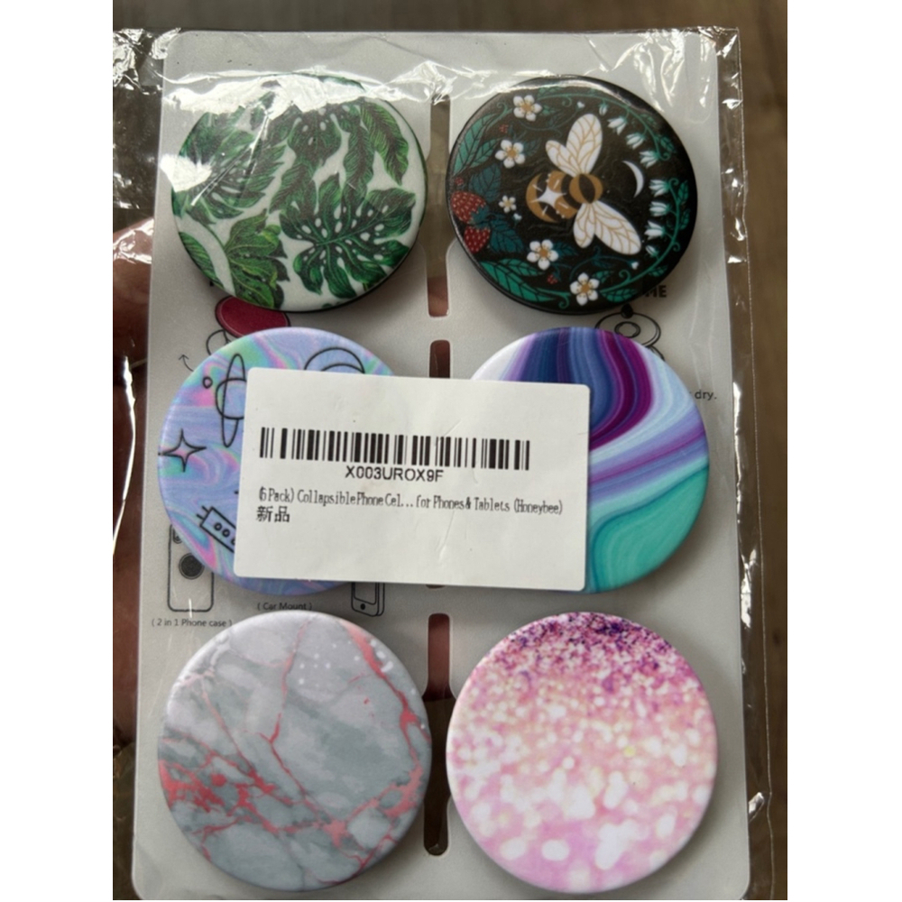 6 Pack Phone Grips pop socket Multicolored